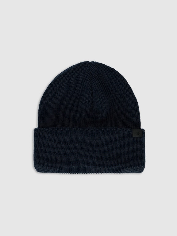 Czapka beanie z wełną merino uniseks 4F 4FRAW25ACAPU0807 - granatowa