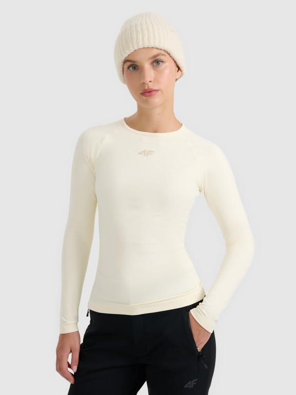 Damska bielizna termoaktywna (góra) 4F 4FWAW25USEAF220 - beżowa