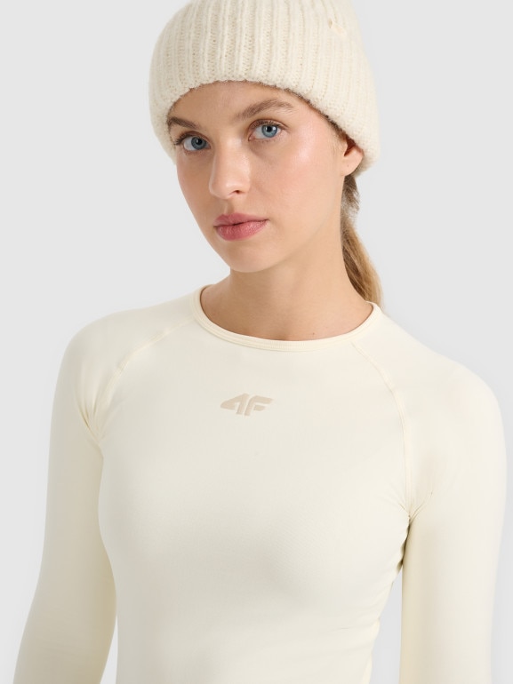 Damska bielizna termoaktywna (góra) 4F 4FWAW25USEAF220 - beżowa