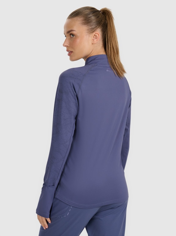 Damska bluza do biegania 4F 4FWAW25TFSWF578 - granatowa