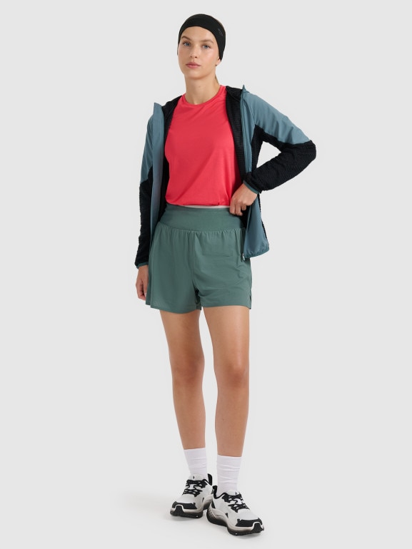 Damska bluza do biegania w terenie 4F 4FWAW25TFSWF584 - zielona