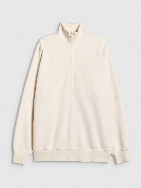 Damska bluza dresowa bez kaptura 4F 4FRAW25TSWSF2358 - biała