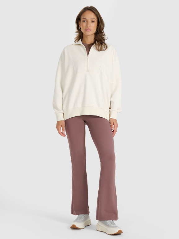 Damska bluza dresowa bez kaptura 4F 4FRAW25TSWSF2358 - biała