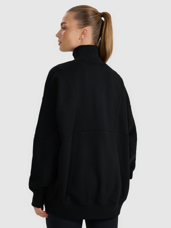 Damska bluza dresowa bez kaptura 4F 4FRAW25TSWSF2358 - czarna
