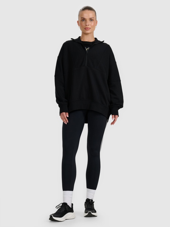 Damska bluza dresowa bez kaptura 4F 4FRAW25TSWSF2358 - czarna