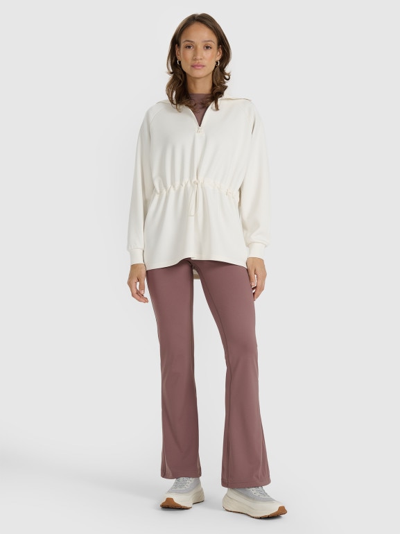 Damska bluza dresowa bez kaptura 4F 4FRAW25TSWSF2463 - biała