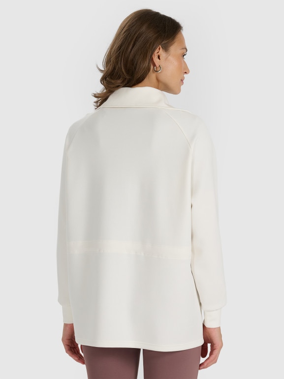 Damska bluza dresowa bez kaptura 4F 4FRAW25TSWSF2463 - biała