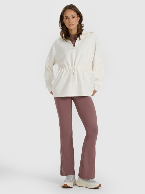 Damska bluza dresowa bez kaptura 4F 4FRAW25TSWSF2463 - biała