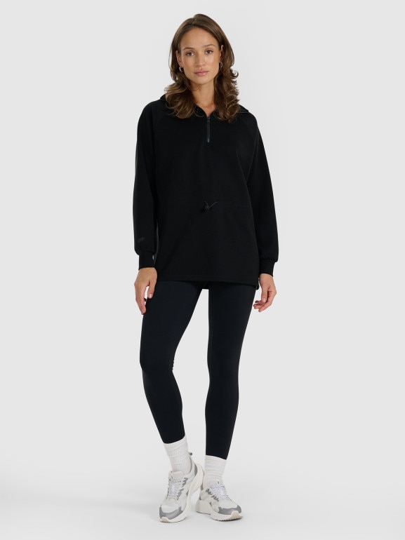 Damska bluza dresowa bez kaptura 4F 4FRAW25TSWSF2463 - czarna