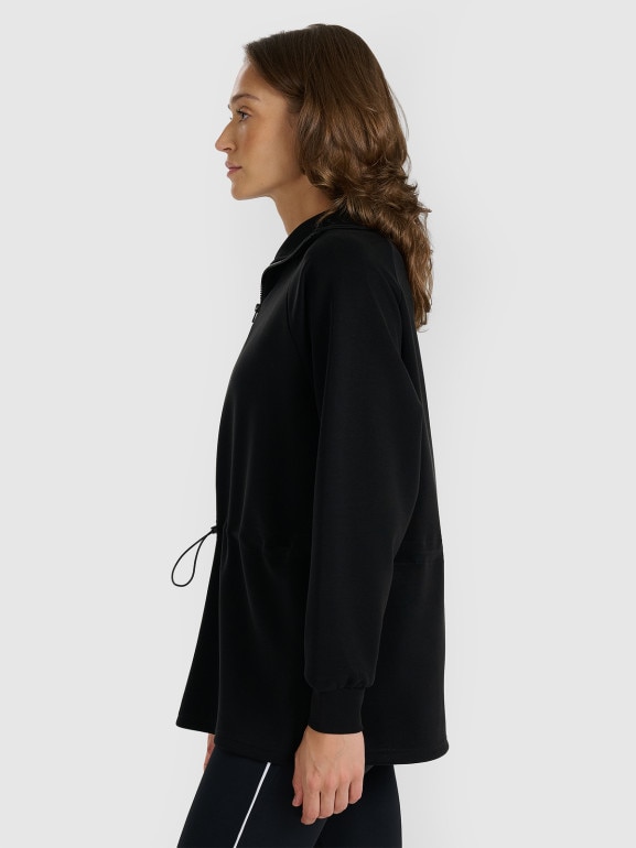Damska bluza dresowa bez kaptura 4F 4FRAW25TSWSF2463 - czarna