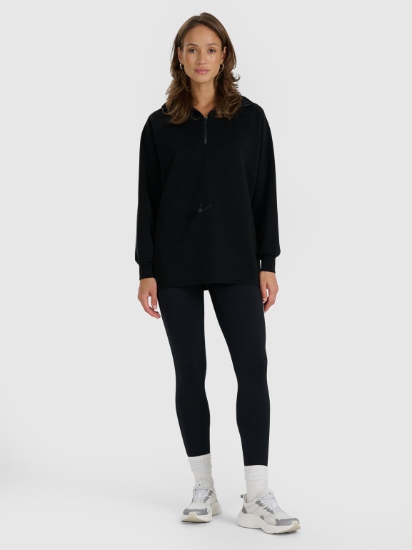 Damska bluza dresowa bez kaptura 4F 4FRAW25TSWSF2463 - czarna