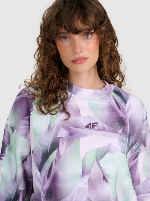Damska bluza dresowa nierozpinana 4F  4FWAW25TSWSF2396 - multikolor