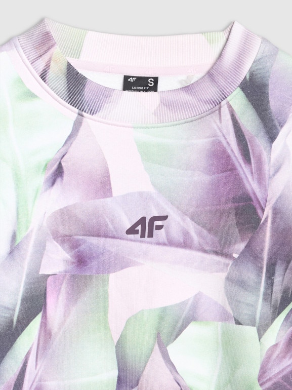 Damska bluza dresowa nierozpinana 4F  4FWAW25TSWSF2396 - multikolor