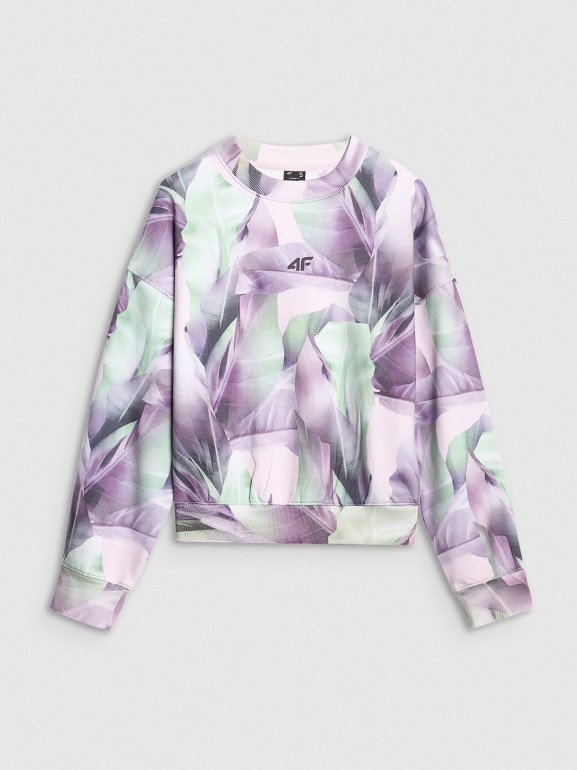 Damska bluza dresowa nierozpinana 4F  4FWAW25TSWSF2396 - multikolor