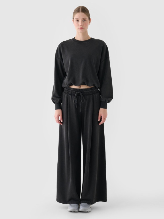 Damska bluza dresowa nierozpinana bez kaptura 4F 4FRSS24TSWSF2032 - czarna