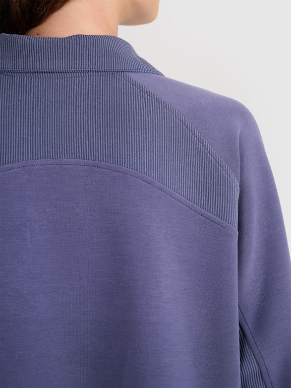 Damska bluza dresowa nierozpinana bez kaptura 4F 4FWAW25TSWSF1836 - niebieska