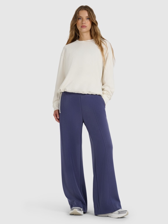 Damska bluza dresowa nierozpinana bez kaptura 4F 4FWAW25TSWSF1837 - biała