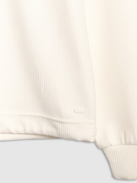 Damska bluza dresowa nierozpinana bez kaptura 4F 4FWAW25TSWSF1837 - biała