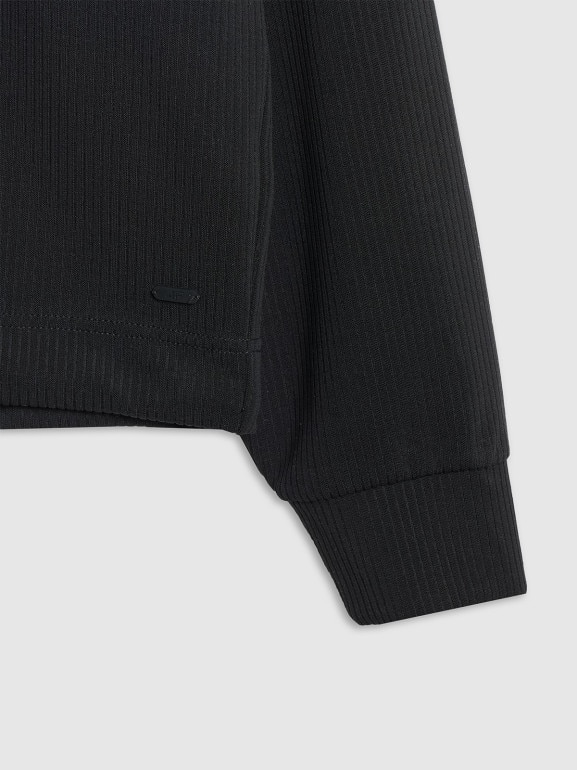 Damska bluza dresowa nierozpinana bez kaptura 4F 4FWAW25TSWSF1837 - czarna