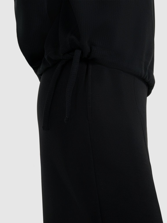 Damska bluza dresowa nierozpinana bez kaptura 4F 4FWAW25TSWSF1837 - czarna