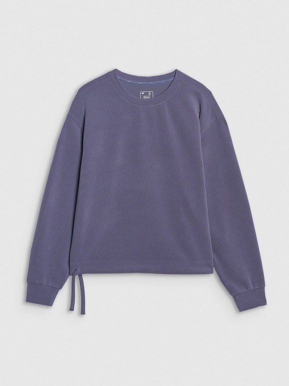 Damska bluza dresowa nierozpinana bez kaptura 4F 4FWAW25TSWSF1837 - niebieska