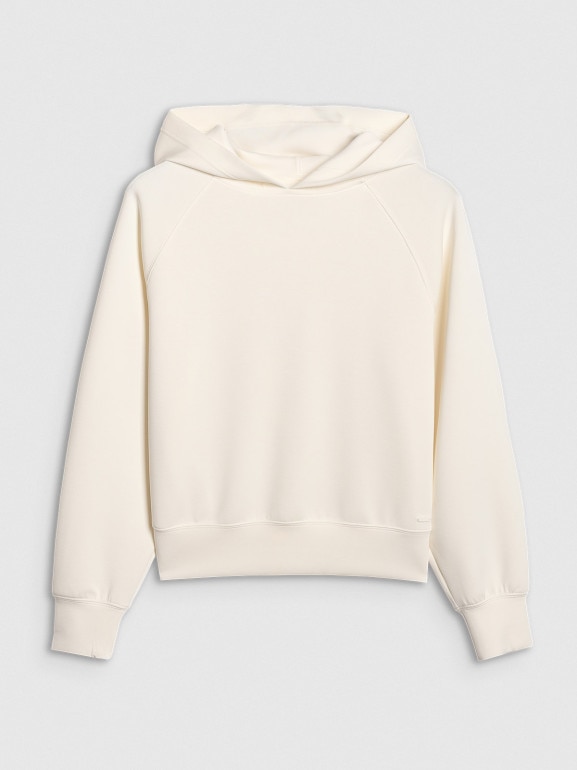 Damska bluza dresowa nierozpinana z kapturem 4F 4FWAW25TSWSF1834 - biała