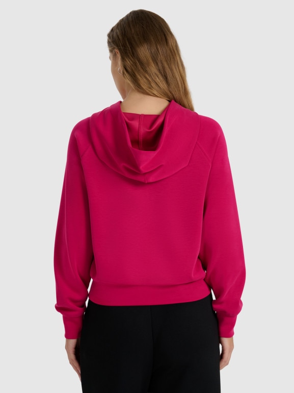 Damska bluza dresowa nierozpinana z kapturem 4F 4FWAW25TSWSF1834 - różowa