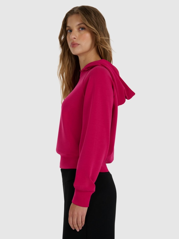 Damska bluza dresowa nierozpinana z kapturem 4F 4FWAW25TSWSF1834 - różowa