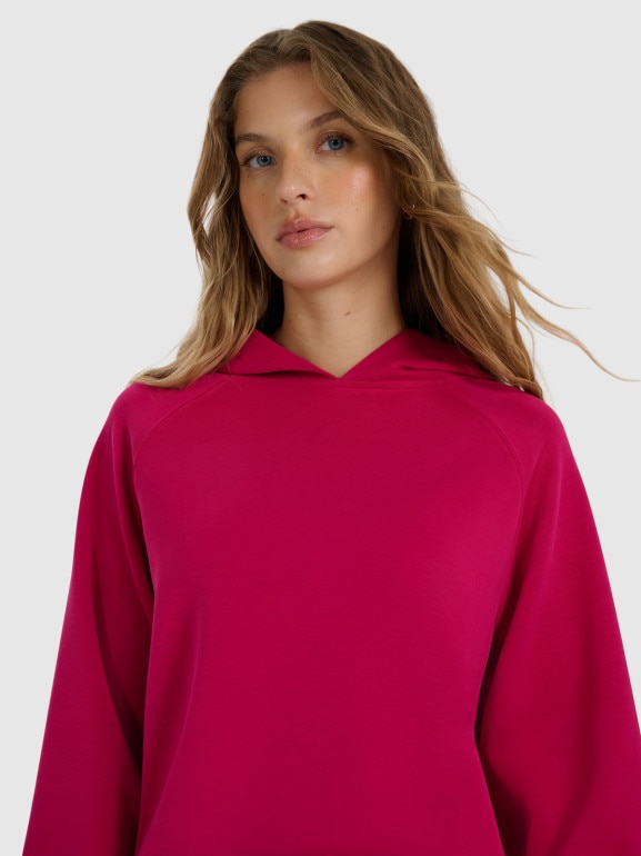 Damska bluza dresowa nierozpinana z kapturem 4F 4FWAW25TSWSF1834 - różowa