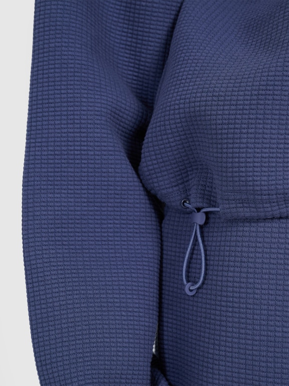 Damska bluza dresowa nierozpinana z kapturem 4F 4FWAW25TSWSF1847 - granatowa