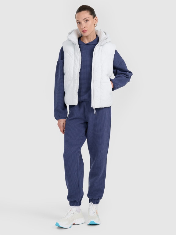 Damska bluza dresowa nierozpinana z kapturem 4F 4FWAW25TSWSF1847 - granatowa