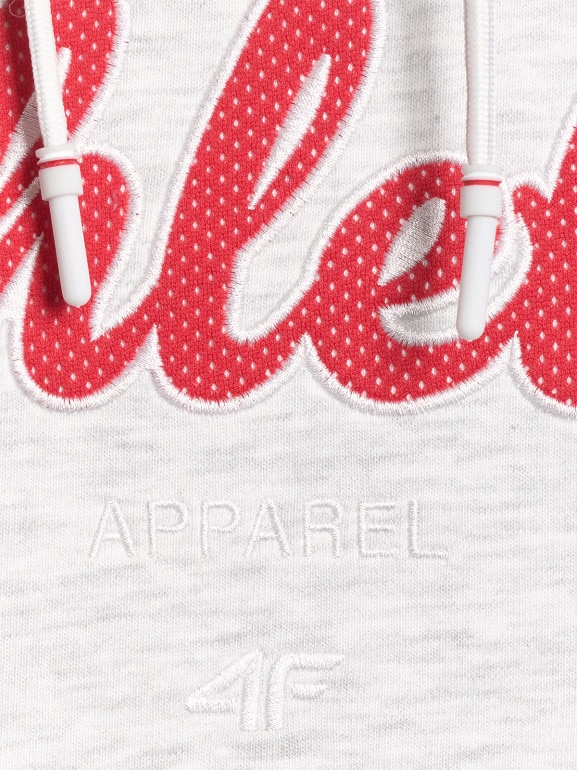 Damska bluza dresowa nierozpinana z kapturem 4F 4FWSS26TSWSF2171 - szara