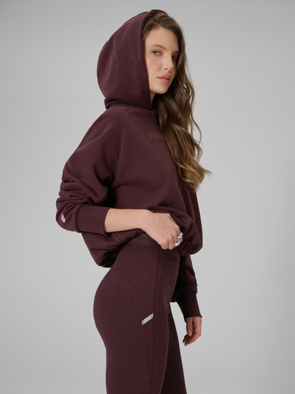 Damska bluza dresowa nierozpinana z kapturem 4F 4FWSS26TSWSF2175 - brązowa