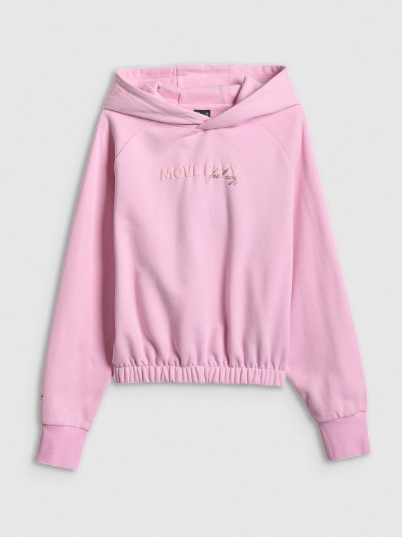 Damska bluza dresowa nierozpinana z kapturem 4F 4FWSS26TSWSF2175 - różowa