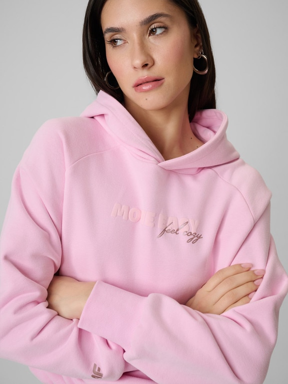 Damska bluza dresowa nierozpinana z kapturem 4F 4FWSS26TSWSF2175 - różowa