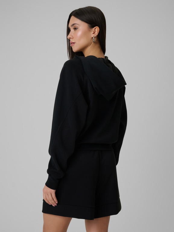 Damska bluza dresowa rozpinana z kapturem 4F 4FWSS26TSWSF2178 - czarna