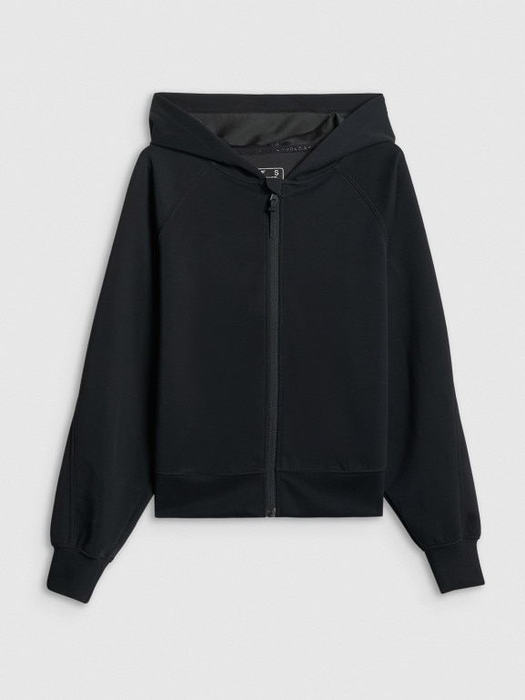 Damska bluza dresowa rozpinana z kapturem 4F 4FWSS26TSWSF2178 - czarna