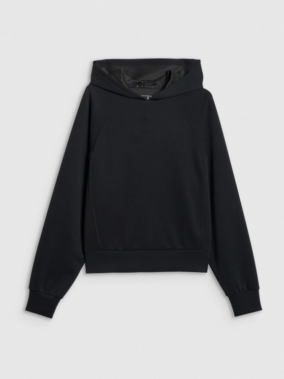 Damska bluza dresowa nierozpinana z kapturem 4f 4FWSS26TSWSF2183 - czarna