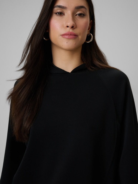 Damska bluza dresowa nierozpinana z kapturem 4f 4FWSS26TSWSF2183 - czarna