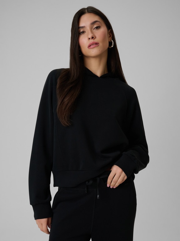 Damska bluza dresowa nierozpinana z kapturem 4f 4FWSS26TSWSF2183 - czarna