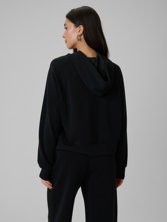 Damska bluza dresowa nierozpinana z kapturem 4f 4FWSS26TSWSF2183 - czarna