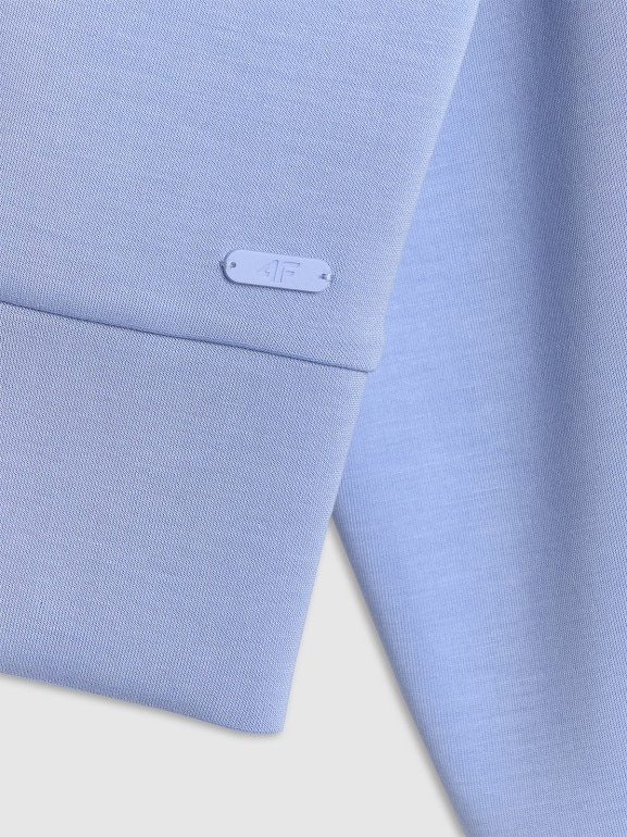 Damska bluza dresowa nierozpinana z kapturem 4f 4FWSS26TSWSF2183 - niebieska