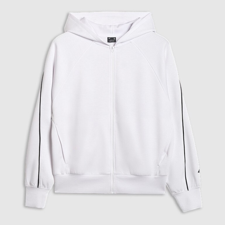 Damska bluza dresowa rozpinana z kapturem 4F 4FRAW25TSWSF2410 - biała