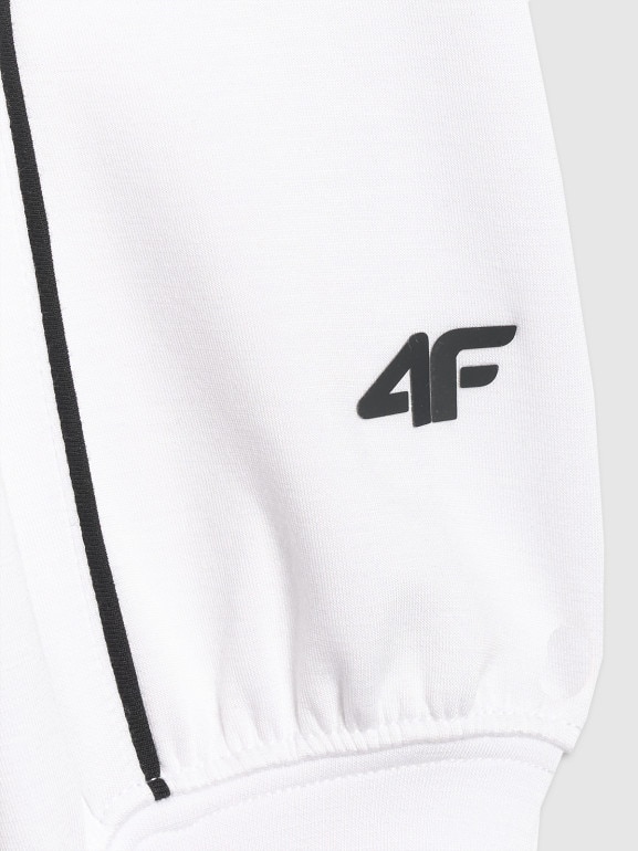 Damska bluza dresowa rozpinana z kapturem 4F 4FRAW25TSWSF2410 - biała