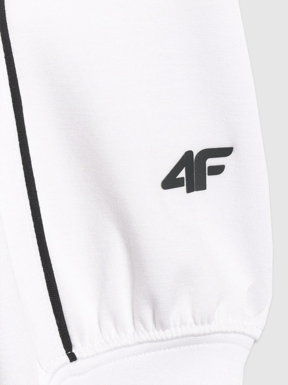 Damska bluza dresowa rozpinana z kapturem 4F 4FRAW25TSWSF2410 - biała