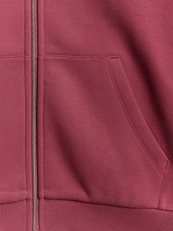 Damska bluza dresowa rozpinana z kapturem 4F 4FRSS26TSWSF2780 - burgundowa