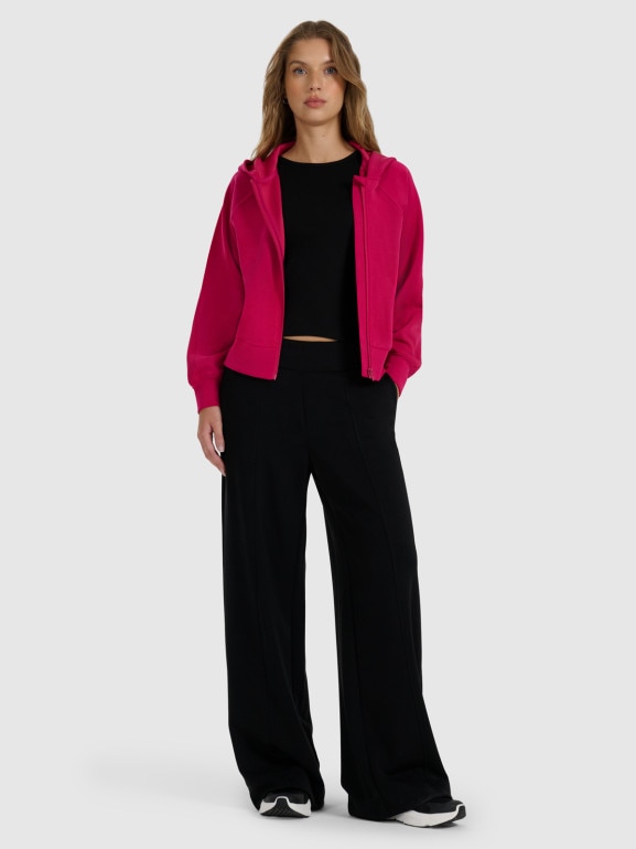 Damska bluza dresowa rozpinana z kapturem 4F 4FWAW25TSWSF1835 -  różowa