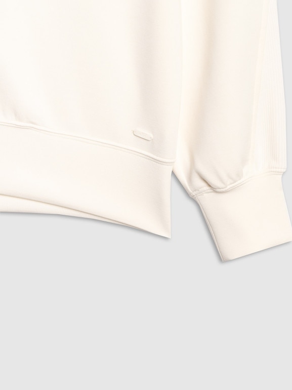 Damska bluza dresowa rozpinana z kapturem 4F 4FWAW25TSWSF1835 - biała