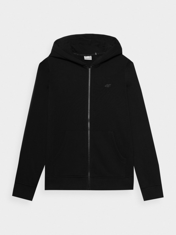 Damska bluza dresowa rozpinana z kapturem 4F 4FWMM00TSWSF1467 - czarna