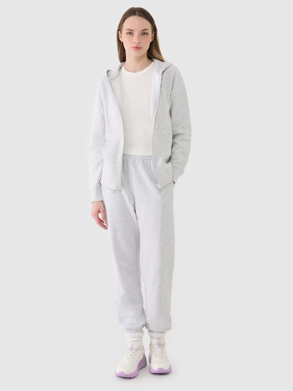 Damska bluza dresowa rozpinana z kapturem 4F 4FWMM00TSWSF2136 - szara